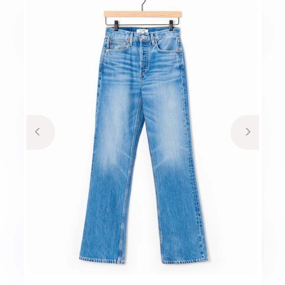 RE/DONE 70s bootcut jeans denim crystal blue Classic flares pants NWT 27